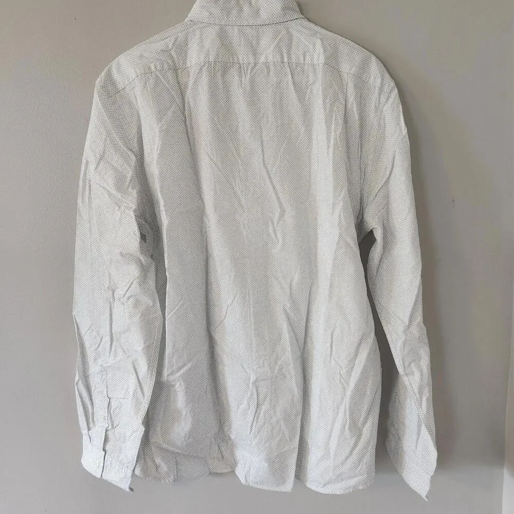 NEW J.Crew Slim Fit‎ Dot Pattern Front Button Down Shirt Size XL